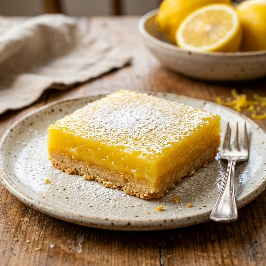 Delicious homemade lemon bars with a golden crust and lemon filling