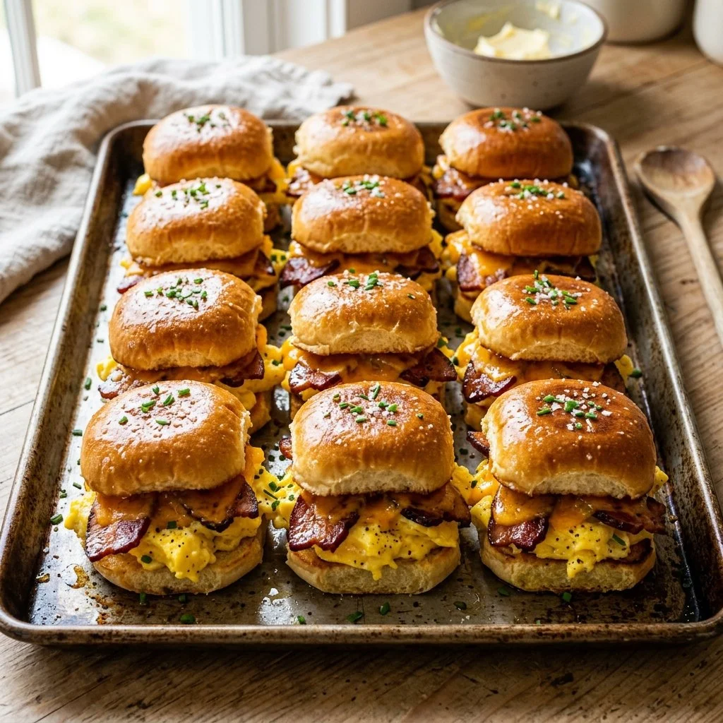 Sheet pan breakfast sandwiches ready to serve for a delicious breakfast meal