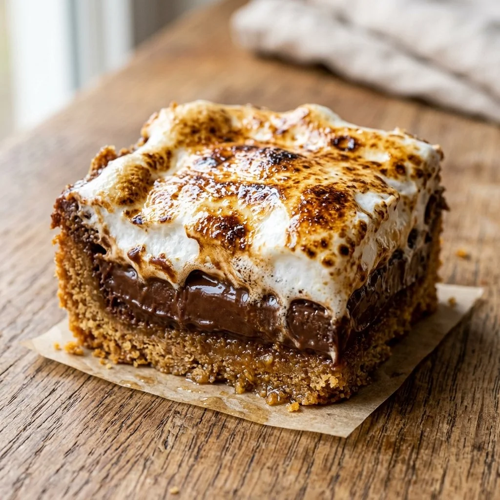 Delicious homemade S'mores Bars with graham crackers, chocolate, and marshmallows