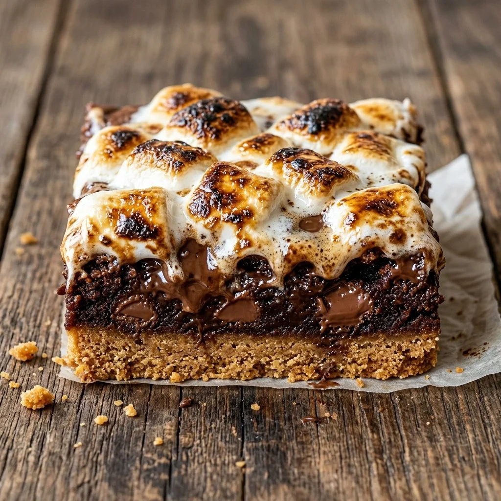 Delicious S'mores Bars with chocolate and marshmallow layers.