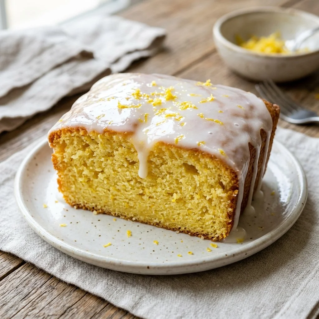 Starbucks Lemon Loaf, a moist lemon-flavored cake with a delightful glaze